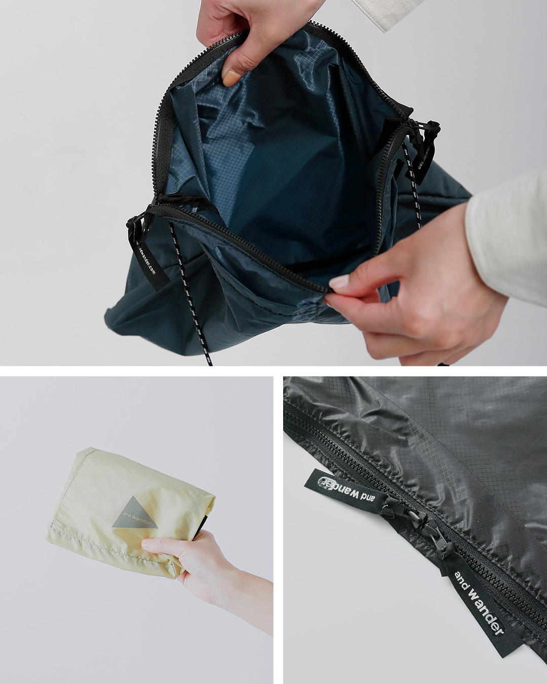 and wanderシル サコッシュ sil sacoche 574-5975213