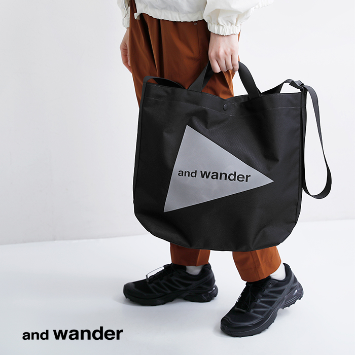 and wander(アンドワンダー)リサイクル OX ロゴ トートバッグ recycle OX logo tote bag 574-5985139