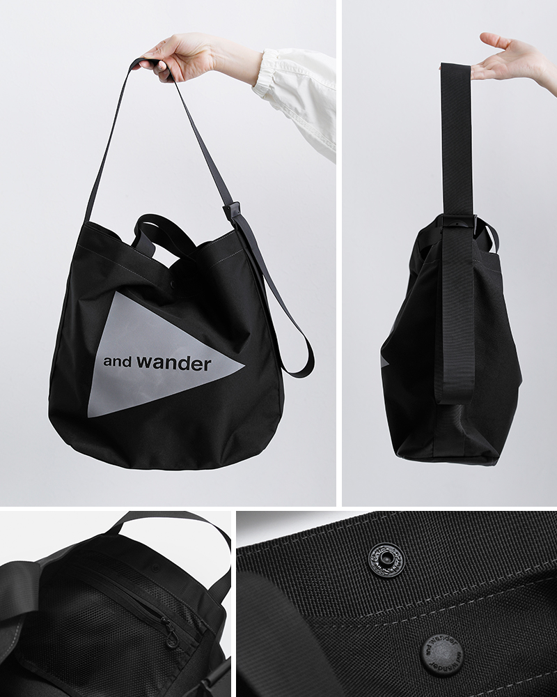 and wander(アンドワンダー)リサイクル OX ロゴ トートバッグ recycle OX logo tote bag 574-5985139