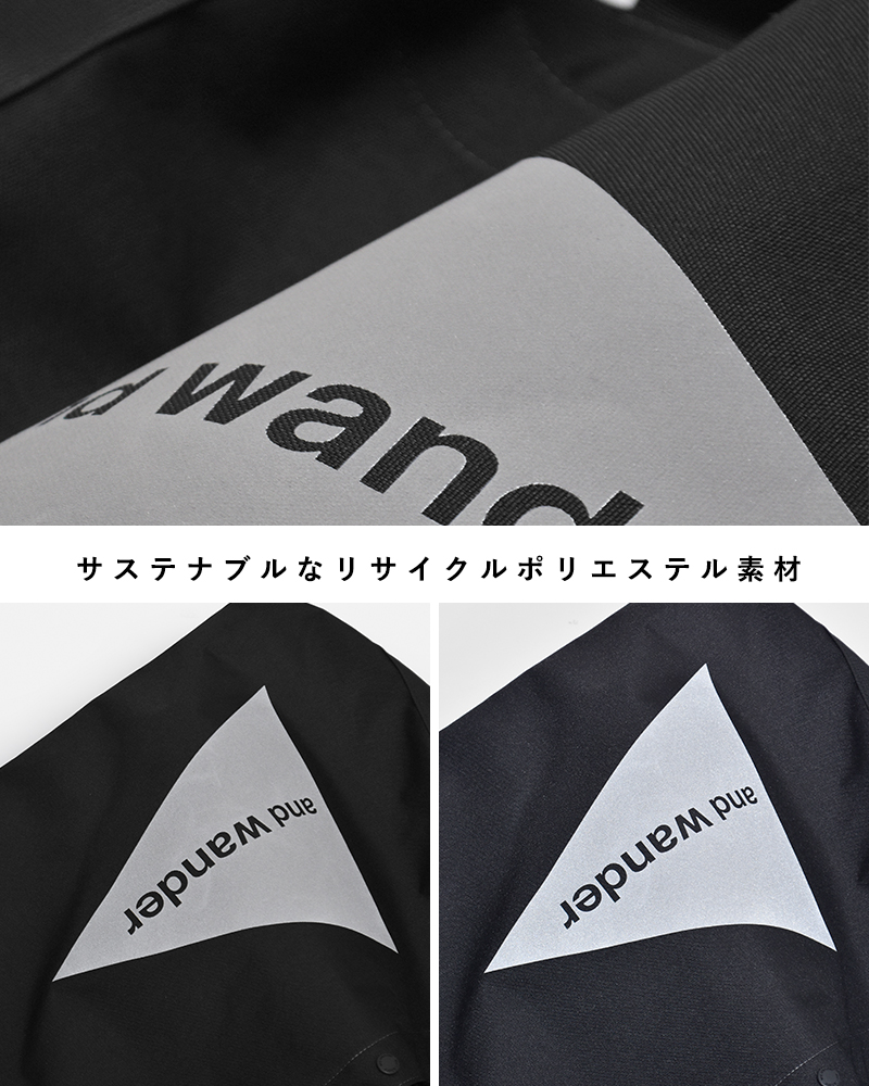 and wander(アンドワンダー)リサイクル OX ロゴ トートバッグ recycle OX logo tote bag 574-5985139