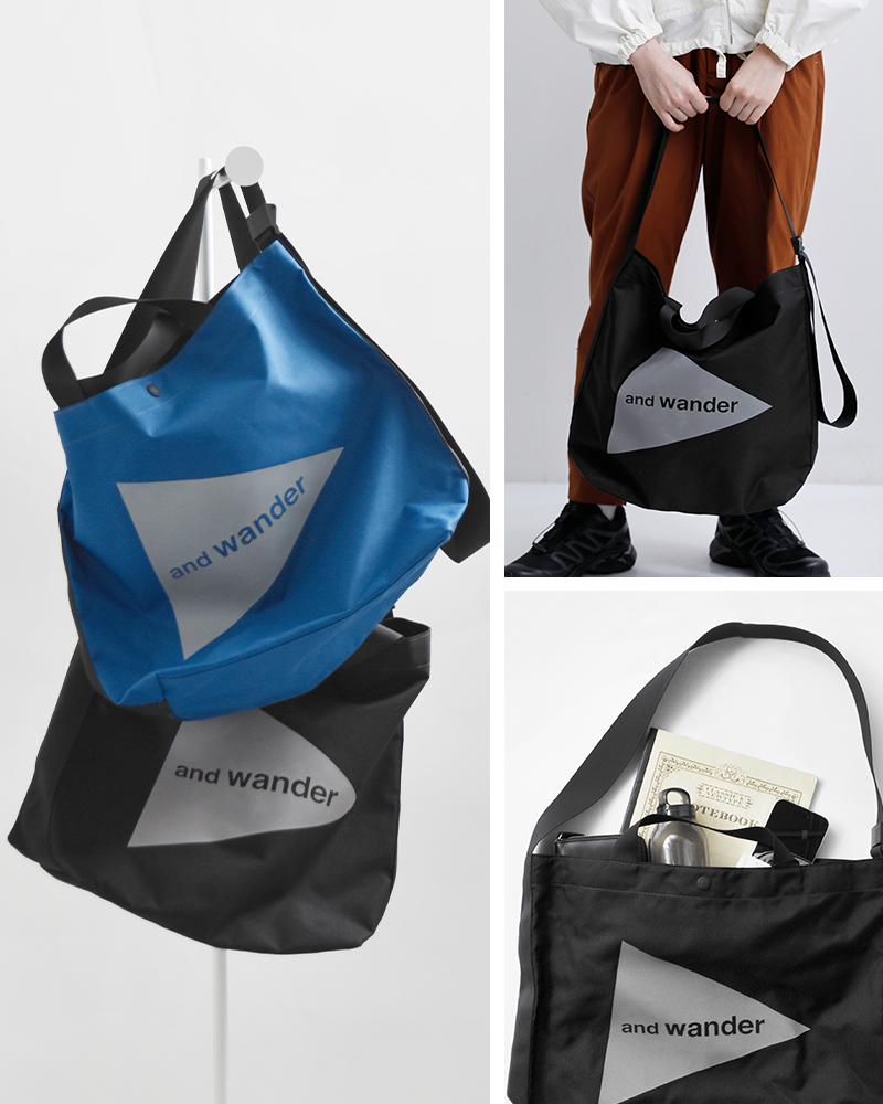 and wander(アンドワンダー)リサイクル OX ロゴ トートバッグ recycle OX logo tote bag 574-5985139