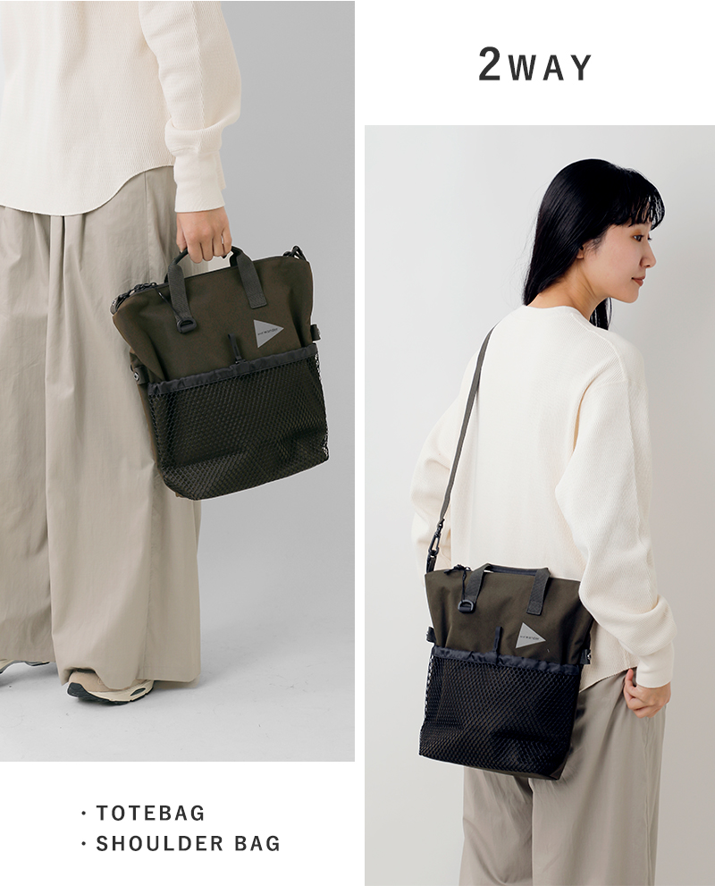 and wander(アンドワンダー)防水2wayショルダーバッグ“PE/CO2waybag”574-5985225