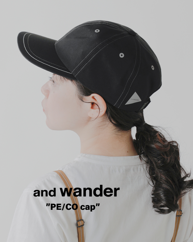 and wander(アンドワンダー)撥水6パネルキャップ“PE/COcap”574-5986245