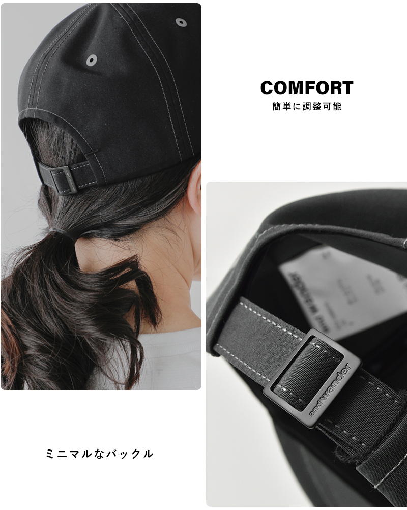 and wander(アンドワンダー)撥水6パネルキャップ“PE/COcap”574-5986245