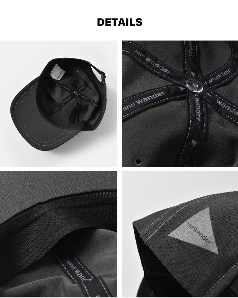 and wander(アンドワンダー)撥水6パネルキャップ“PE/COcap”574-5986245