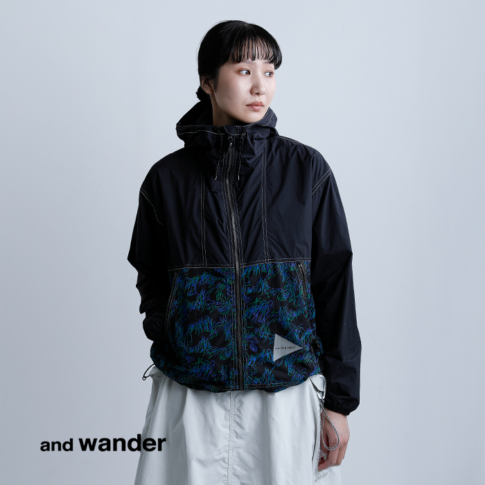 and wander(アンドワンダー)プリントウィンドジャケットprintedwindjacket574-6121013