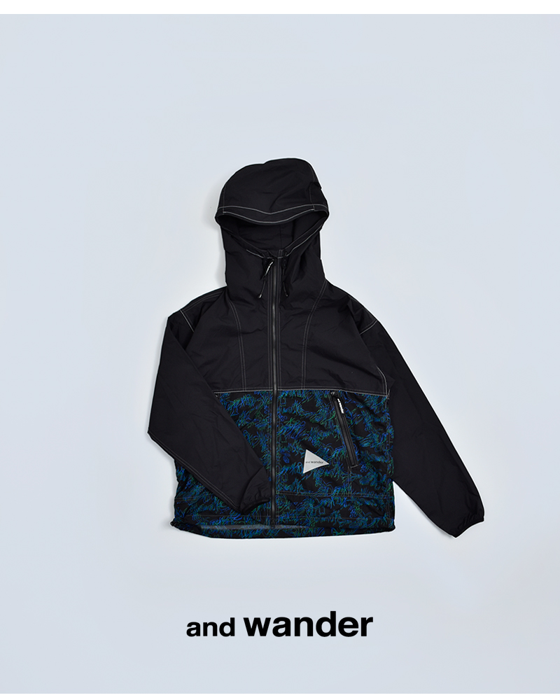 and wander(アンドワンダー)プリントウィンドジャケットprintedwindjacket574-6121013