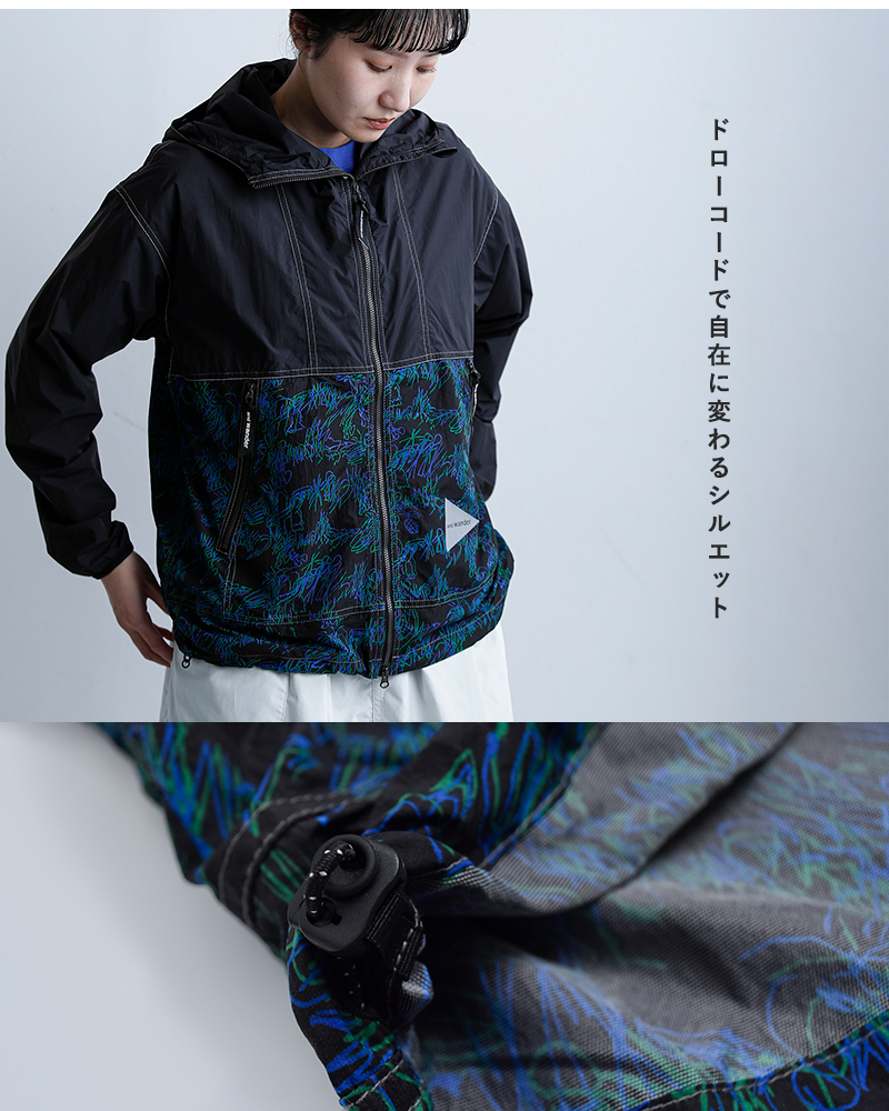 and wander(アンドワンダー)プリントウィンドジャケットprintedwindjacket574-6121013