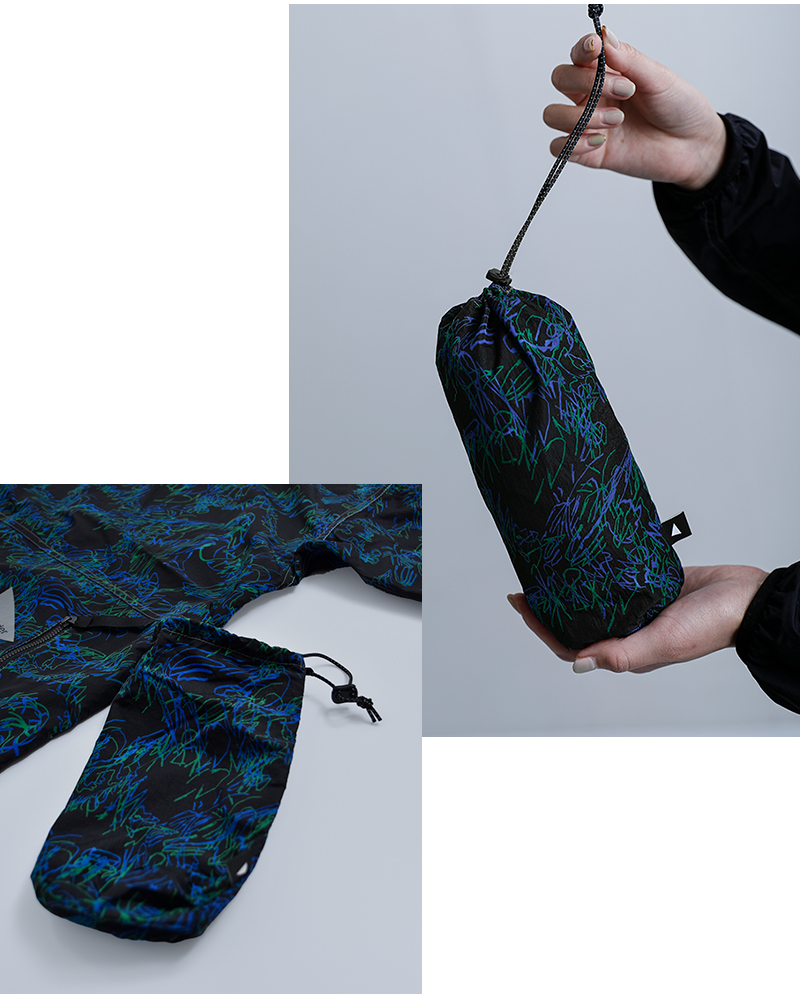 and wander(アンドワンダー)プリントウィンドTシャツprintedwindT574-6121015