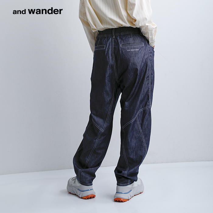 and wander(アンドワンダー)ドライイージーデニムワイドパンツdryeasydenimwidepants574-6182099