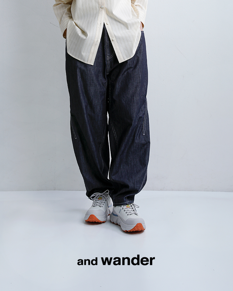 and wander(アンドワンダー)ドライイージーデニムワイドパンツdryeasydenimwidepants574-6182099