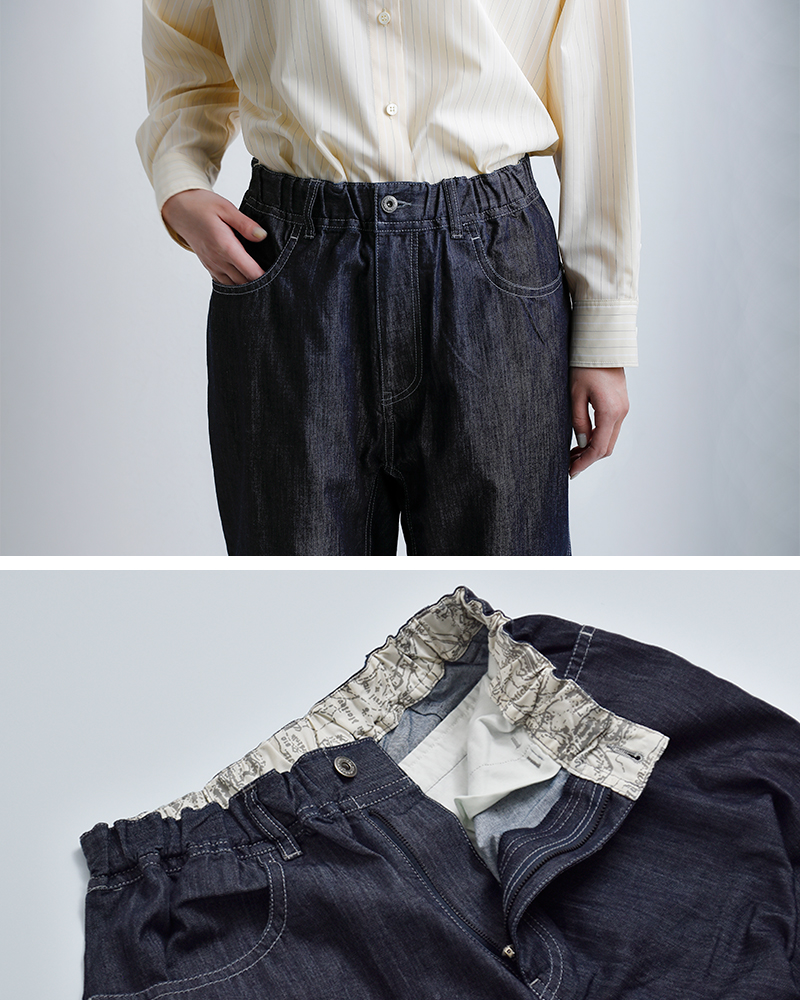 and wander(アンドワンダー)ドライイージーデニムワイドパンツdryeasydenimwidepants574-6182099