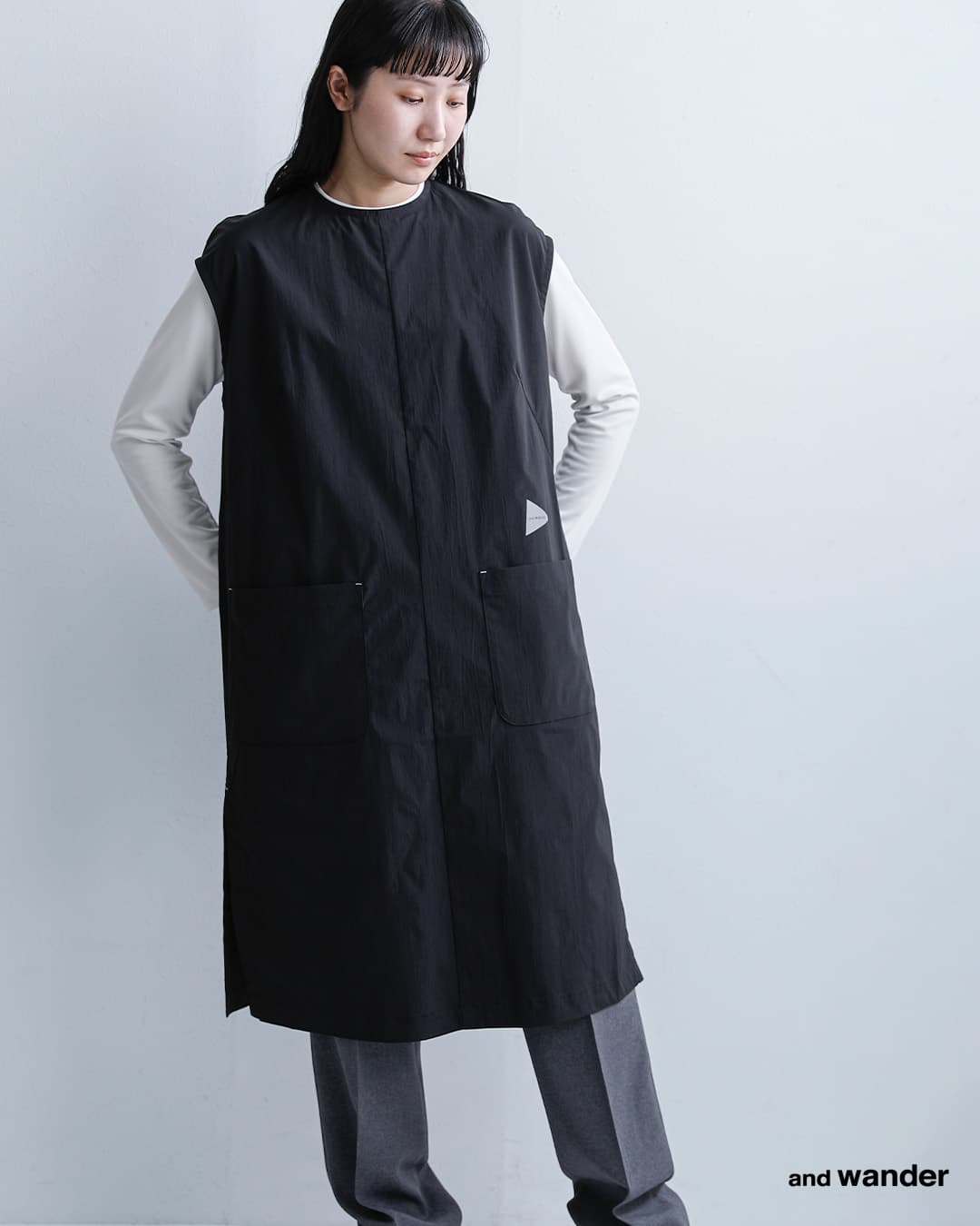 and wanderUVカット ストレッチ ドレス UV cut stretch SS dress 574-6183071