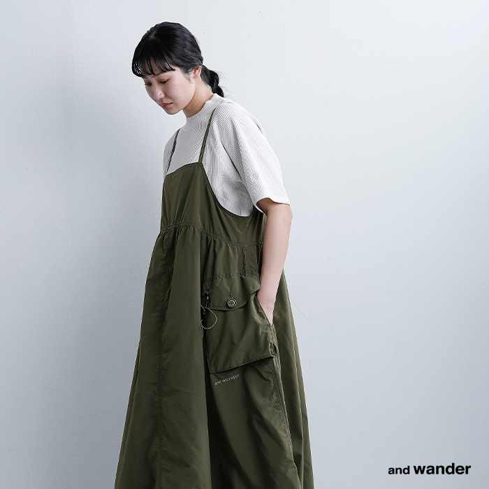 and wander(アンドワンダー)撥水オーバーサイズカーゴドレスoversizedcargodress574-6183091