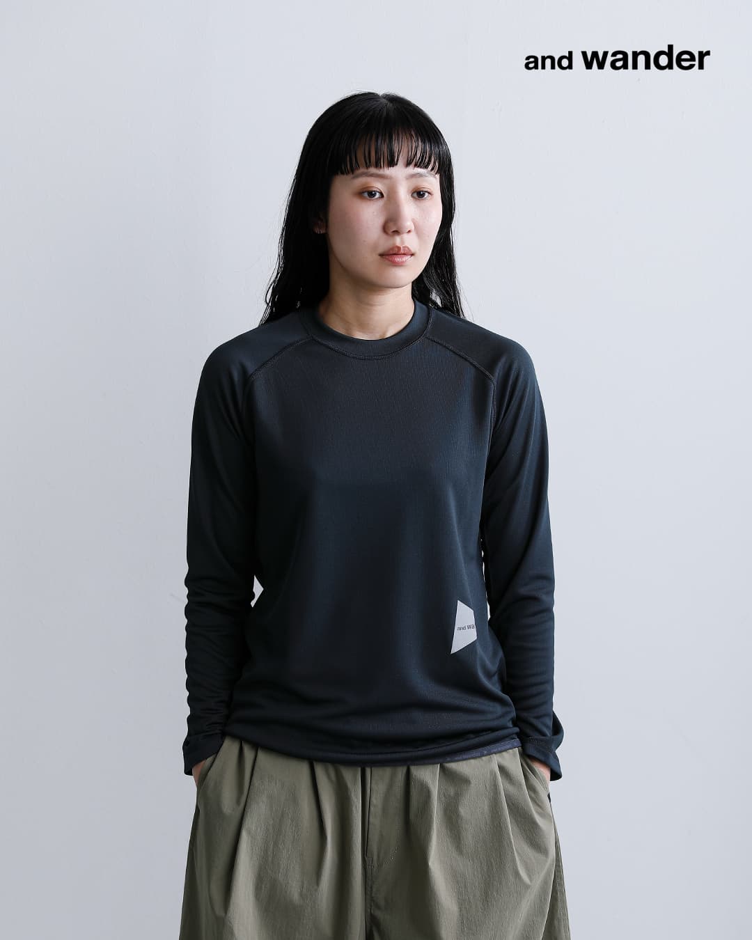 and wanderドライジャージー ラグラン 長袖Tシャツ dry jersey raglan LS T 574-6964030