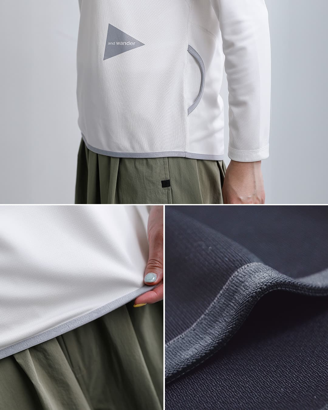 and wanderドライジャージー ラグラン 長袖Tシャツ dry jersey raglan LS T 574-6964030