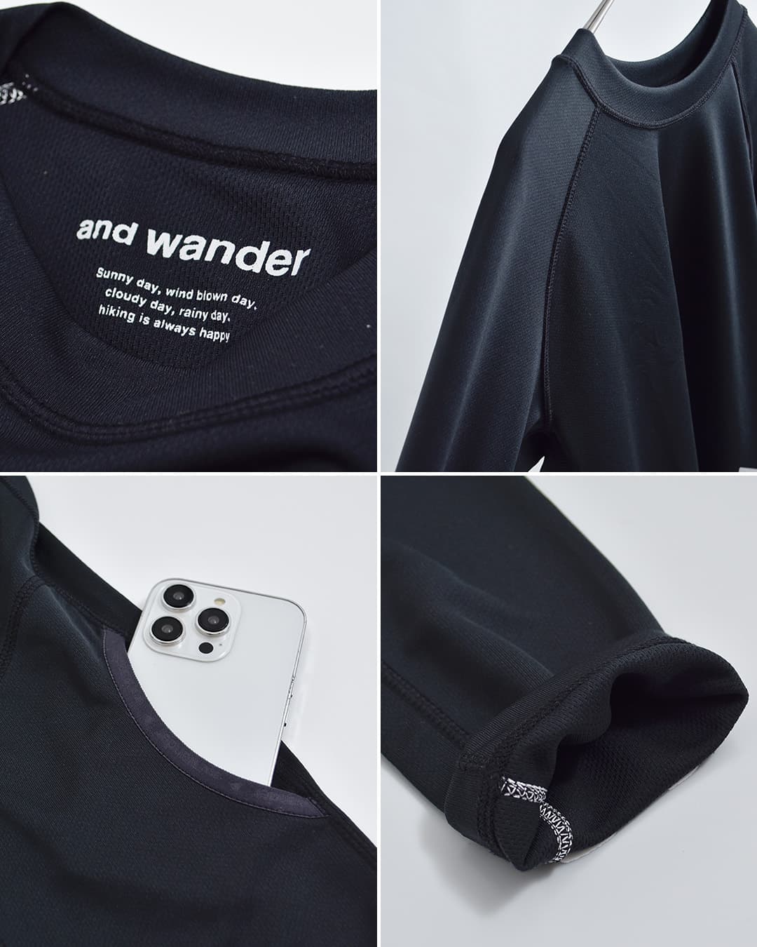 and wanderドライジャージー ラグラン 長袖Tシャツ dry jersey raglan LS T 574-6964030