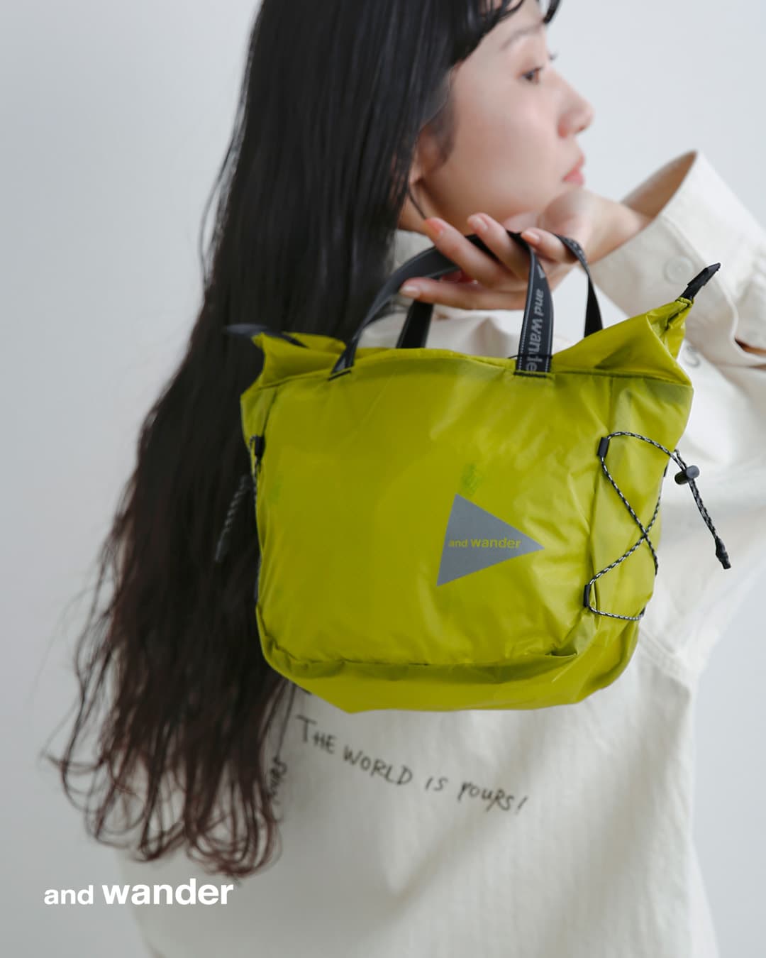 and wanderシル ミニトートバッグ sil mini tote bag 574-6985134