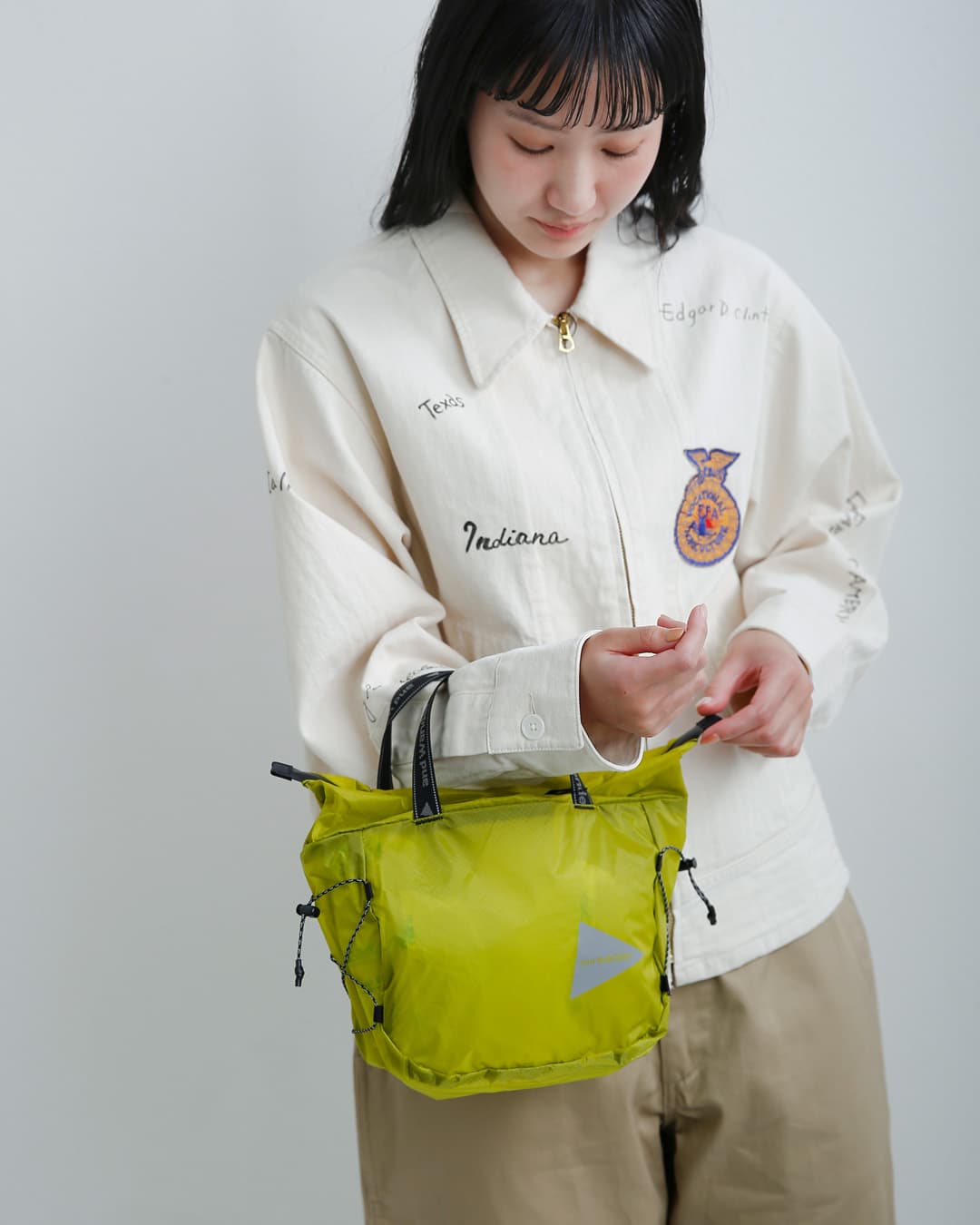 and wanderシル ミニトートバッグ sil mini tote bag 574-6985134