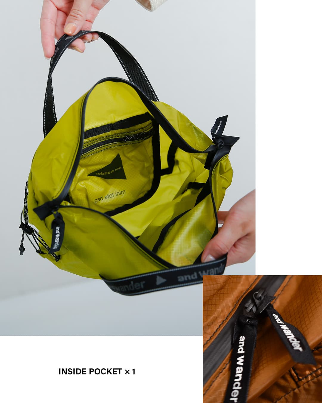 and wanderシル ミニトートバッグ sil mini tote bag 574-6985134