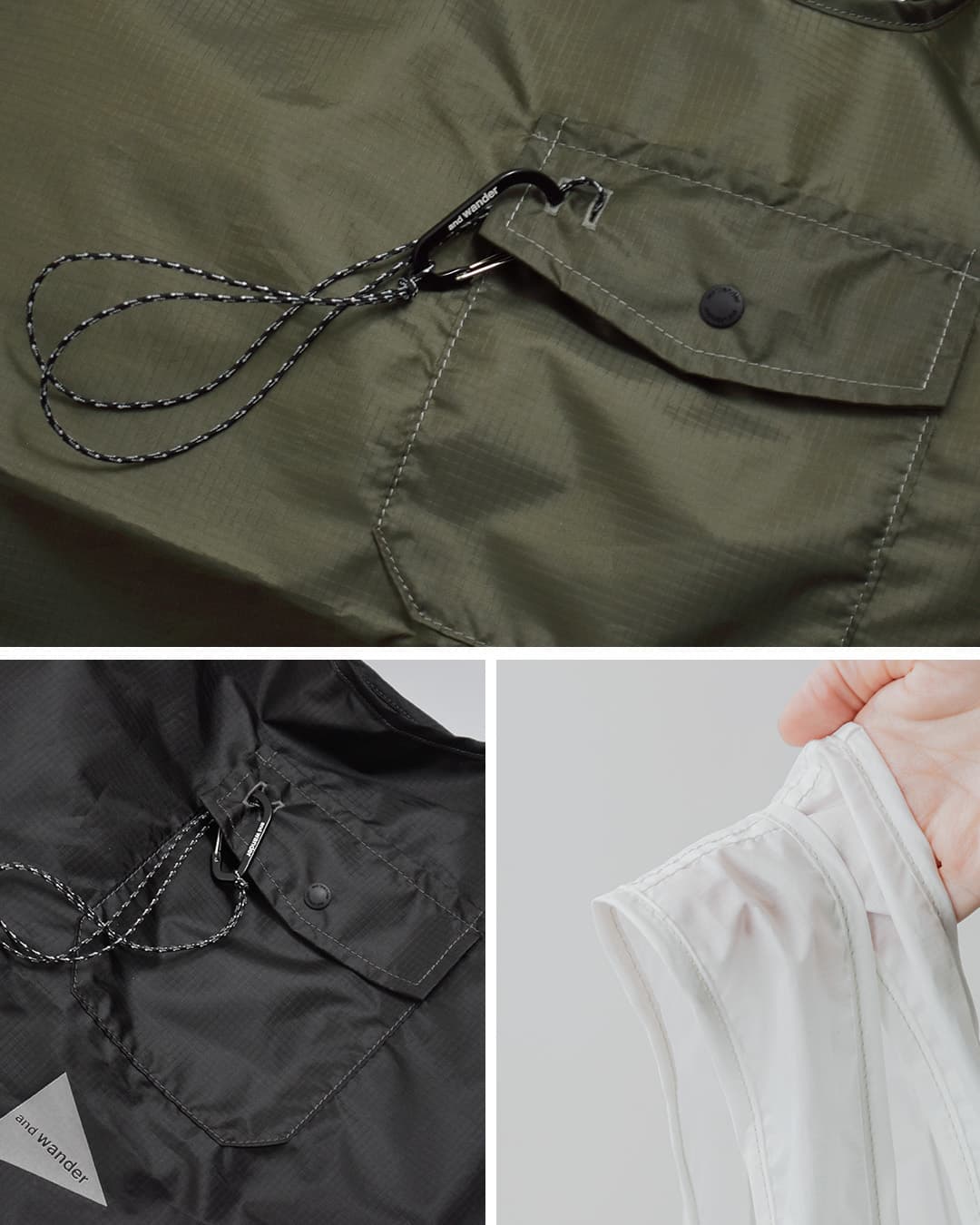 and wanderクリスピーリップ グローサリー ポケット バッグ crispy rip grocery pocket bag 574-6985150