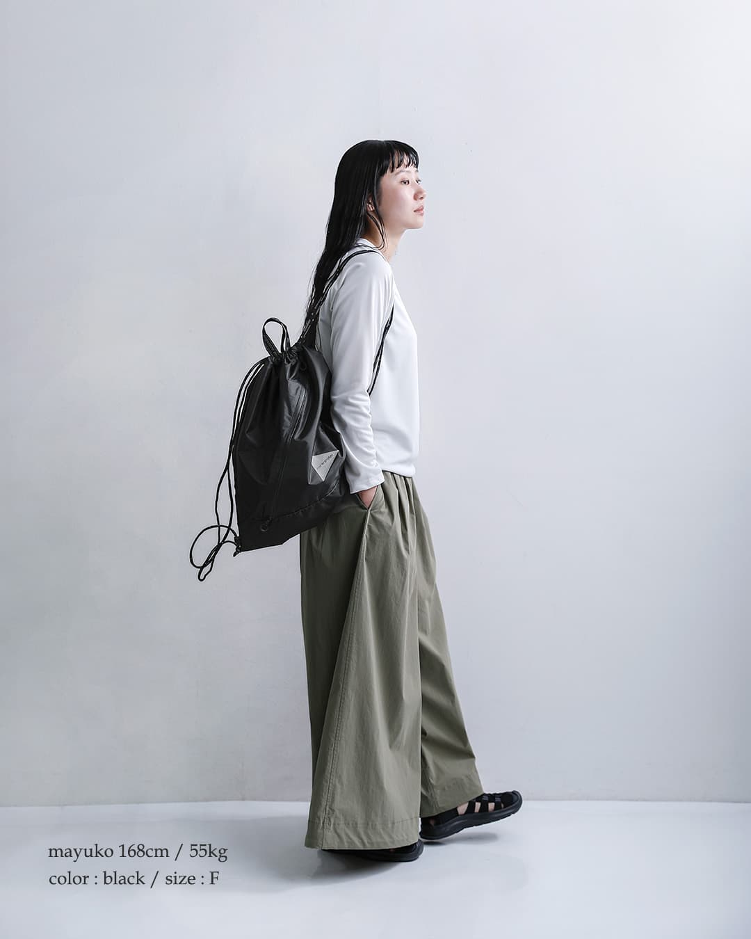 and wanderクリスピーリップ ドローストリングバッグ crispy rip drawstring bag 574-6985152