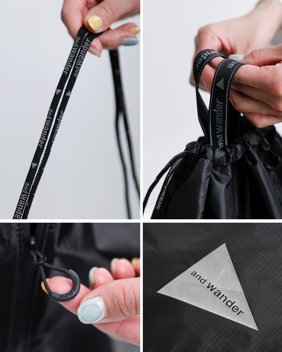 and wanderクリスピーリップ ドローストリングバッグ crispy rip drawstring bag 574-6985152