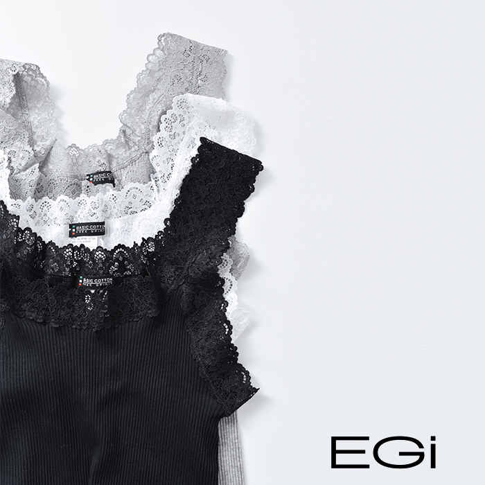 EGI(エギ)コットンレースリブタンクトップ602
