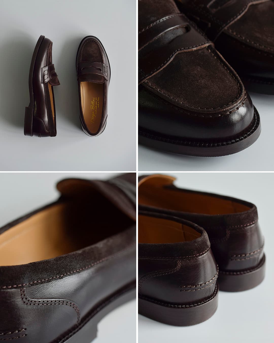 DIEGO BELLINIバッファロー×スエード コインローファー 602t