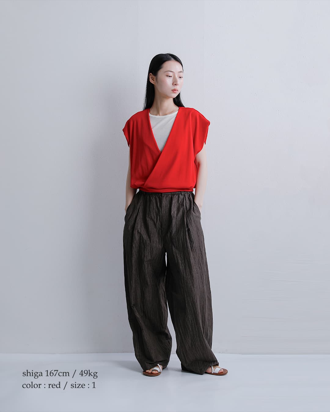HAVERSACK ATTIRE(ハバーサック アタイア)強撚スムース ノースリーブ プルオーバー シャツ 612603