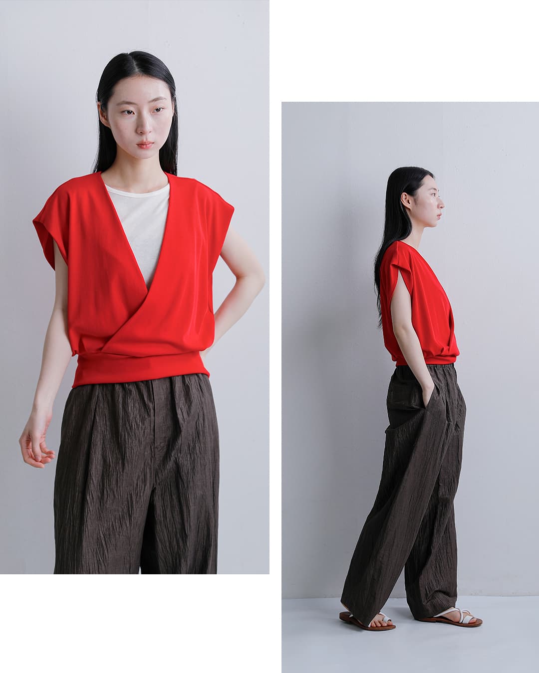HAVERSACK ATTIRE(ハバーサック アタイア)強撚スムース ノースリーブ プルオーバー シャツ 612603