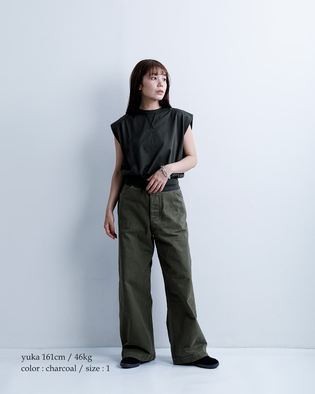 HAVERSACK ATTIREコットンギザ天竺 クルーネック ノースリーブシャツ 612604