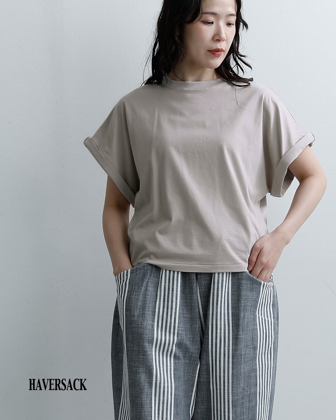 HAVERSACKコットンサイロ天竺 クルーネック Tシャツ 612625