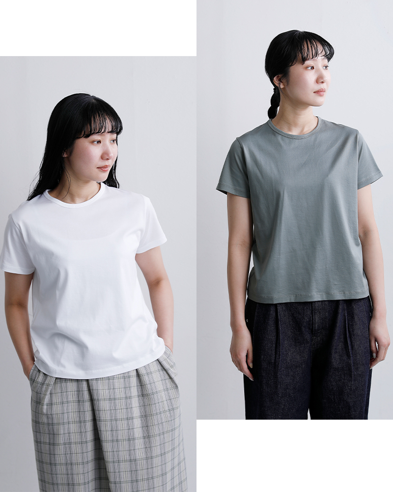 handvaerk(ハンドバーク)60/2ジャージー クルーネック 半袖 Tシャツ 6131