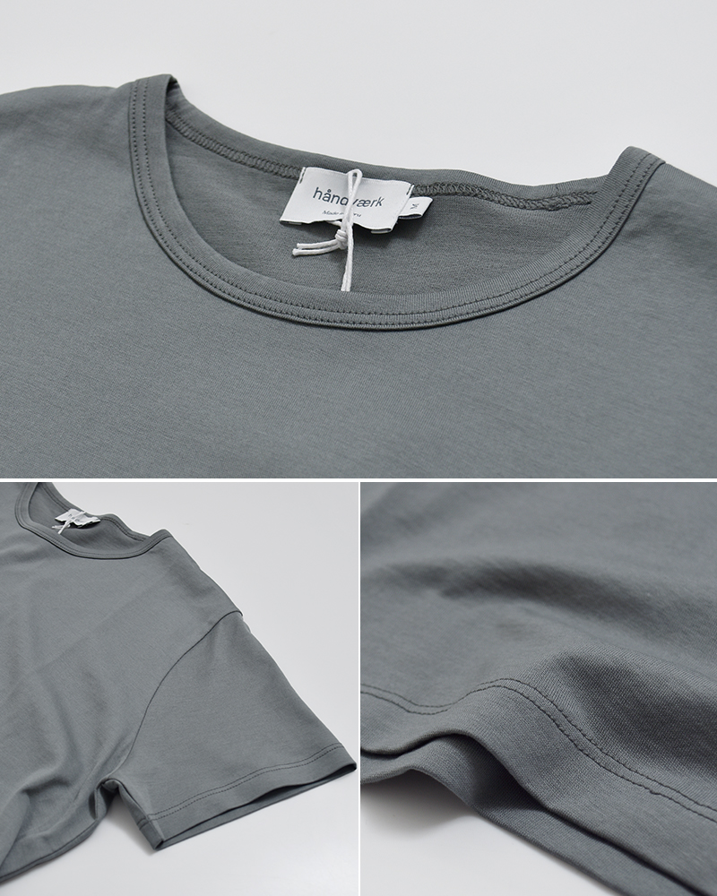 handvaerk(ハンドバーク)60/2ジャージー クルーネック 半袖 Tシャツ 6131