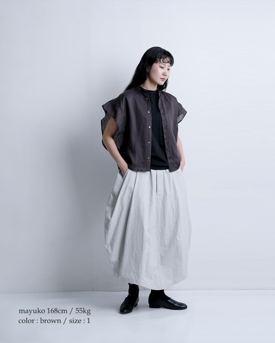 HAVERSACK ATTIRE(ハバーサック アタイア)ラミーローン バンドカラーシャツ 622605