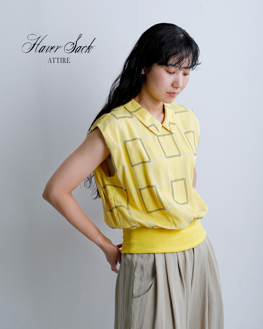 HAVERSACK ATTIREドビーチェック ノースリーブシャツ 622606