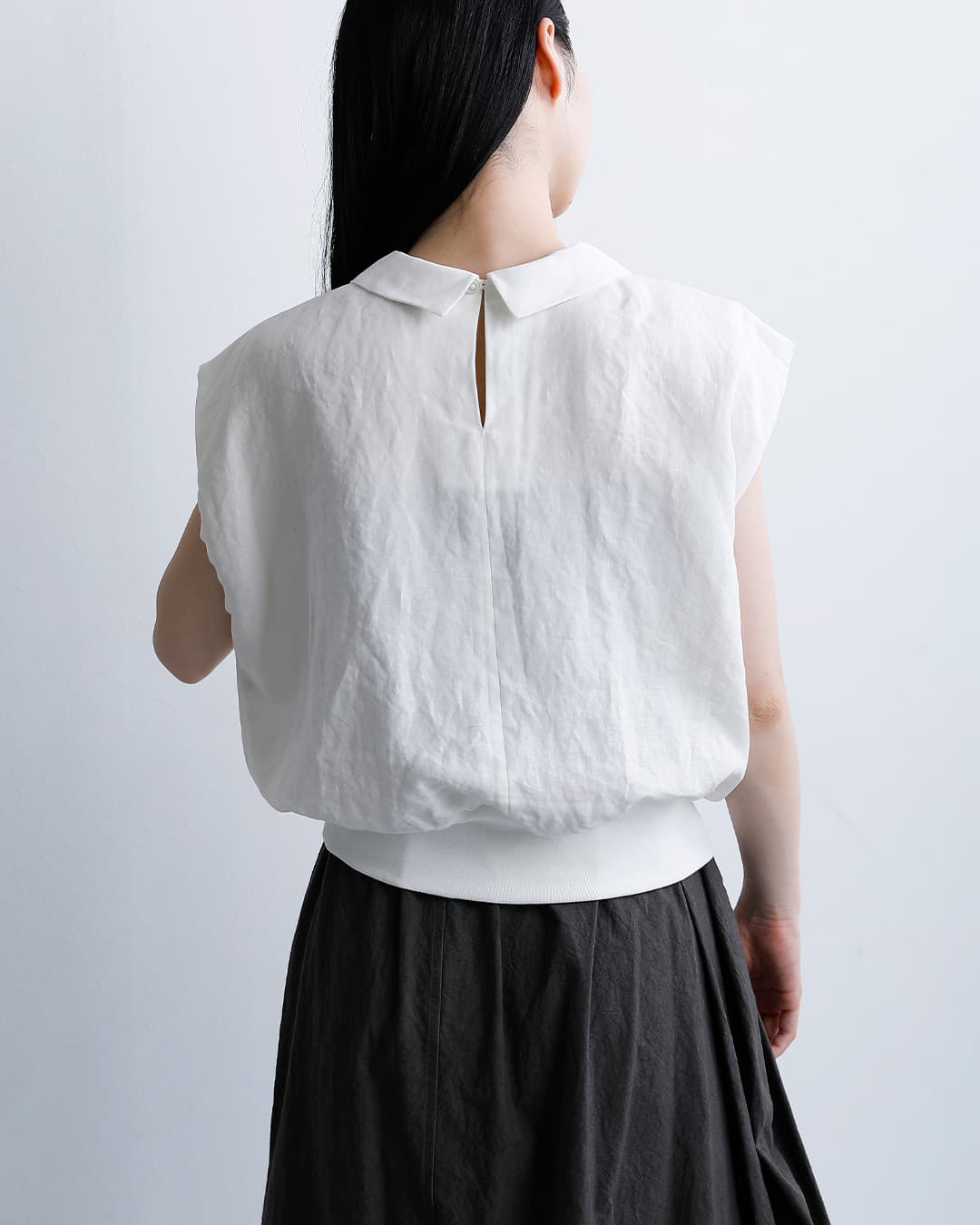 HAVERSACK ATTIREリネンポプリン ノースリーブシャツ 622607