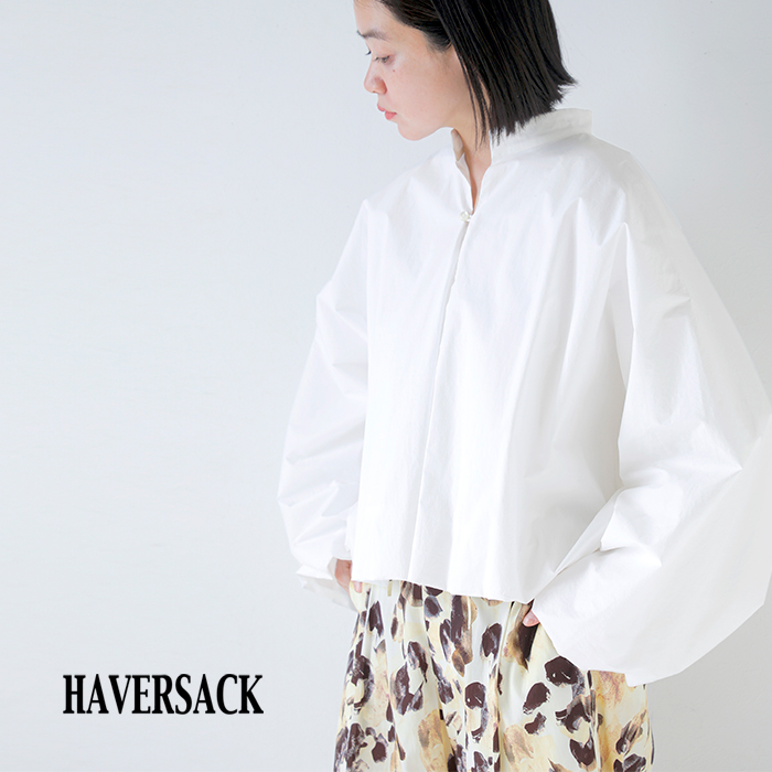 HAVERSACK(ハバーサック)タイプライタースタンドカラーボリュームシャツ622621