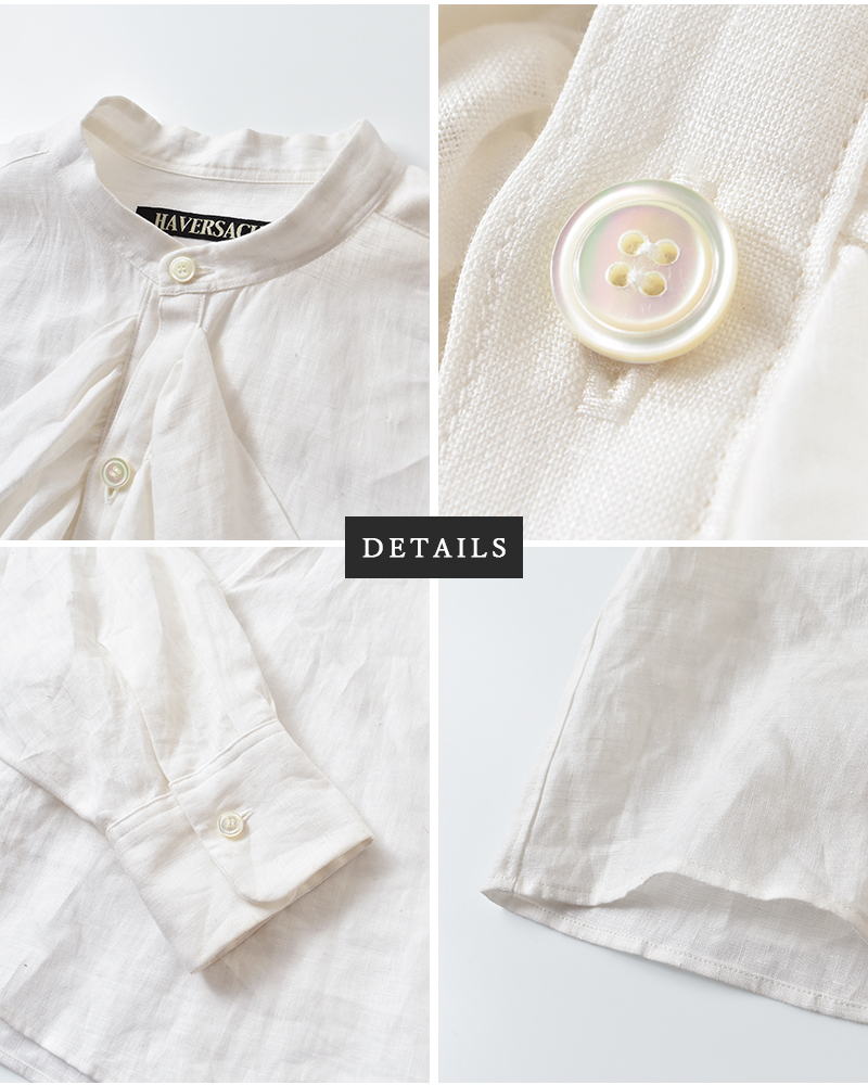 HAVERSACK(ハバーサック)リネンポプリンクロップドフリルシャツ622623