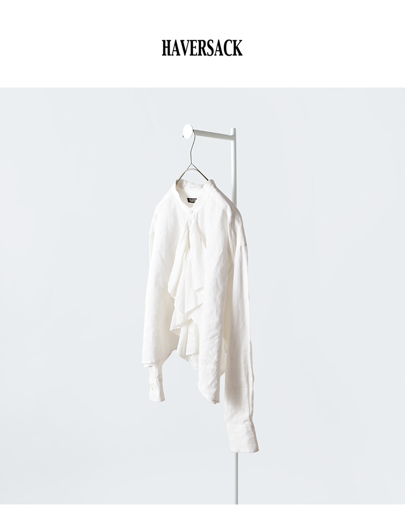 HAVERSACK(ハバーサック)リネンポプリンクロップドフリルシャツ622623