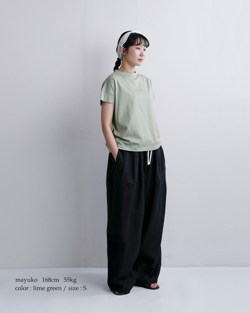 handvaerk(ハンドバーク)60/2ジャージー ボトルネック ショートスリーブ Tシャツ 6250