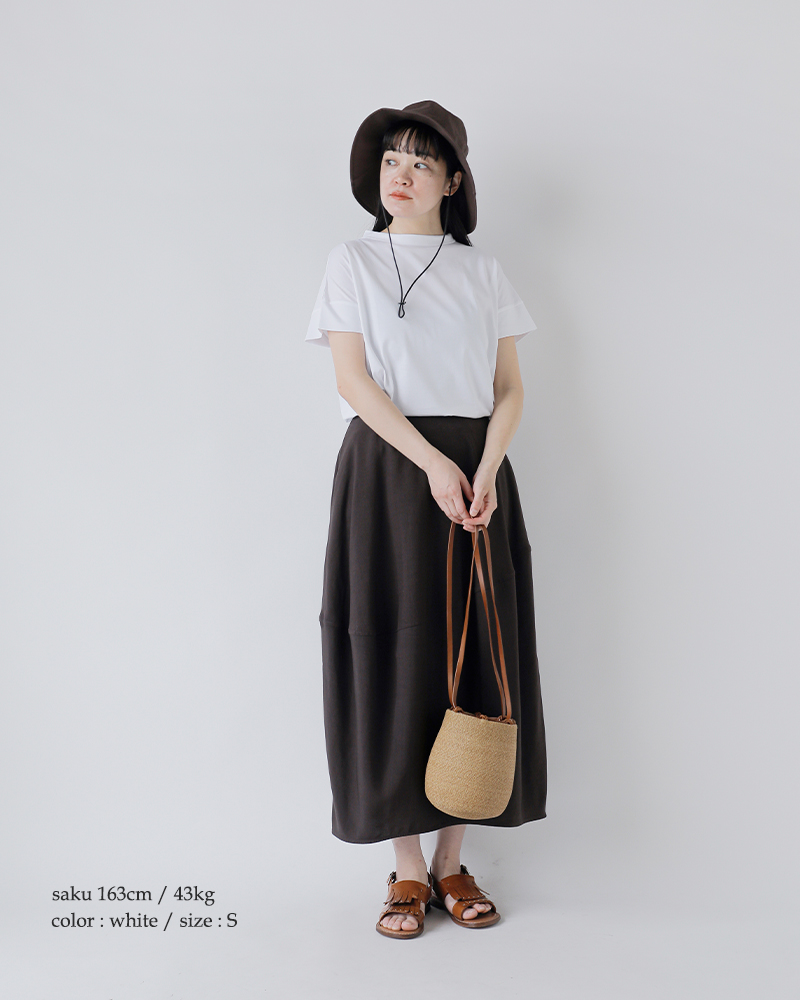 handvaerk(ハンドバーク)60/2ジャージー ボトルネック ショートスリーブ Tシャツ 6250