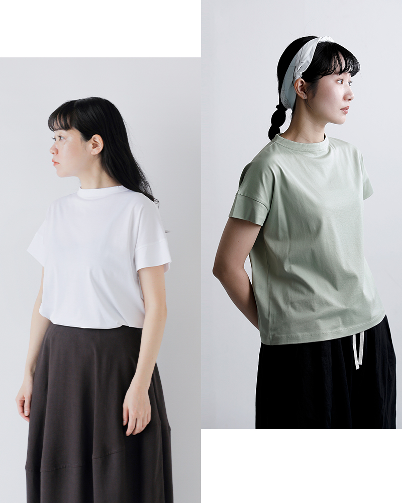 handvaerk(ハンドバーク)60/2ジャージー ボトルネック ショートスリーブ Tシャツ 6250