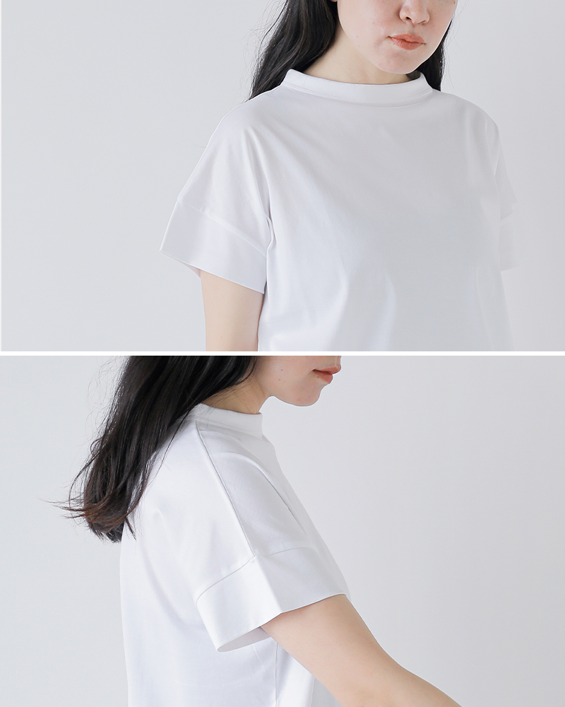 handvaerk(ハンドバーク)60/2ジャージー ボトルネック ショートスリーブ Tシャツ 6250