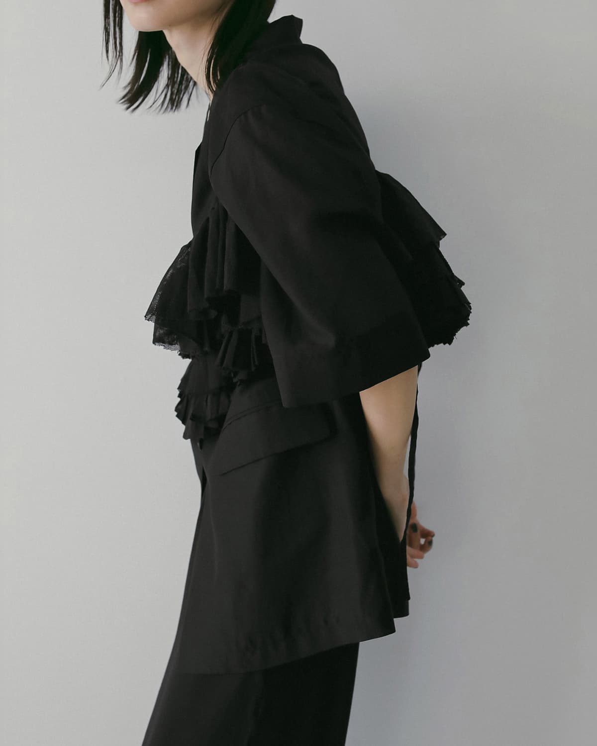 anuke(アンヌーク)シアー ハーフスリーブジャケット Sheer Halfsleeve Jacke 62610106