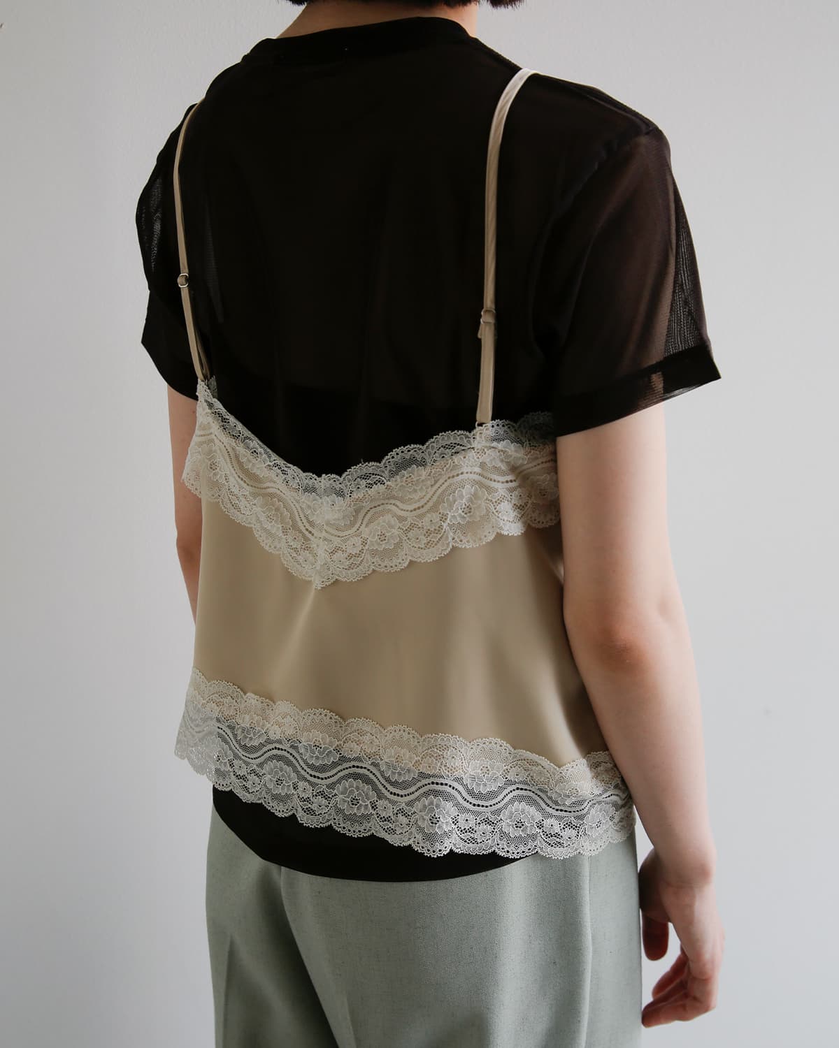 anuke(アンヌーク)サテンレースキャミソール Satin Lace Camisole 62610425