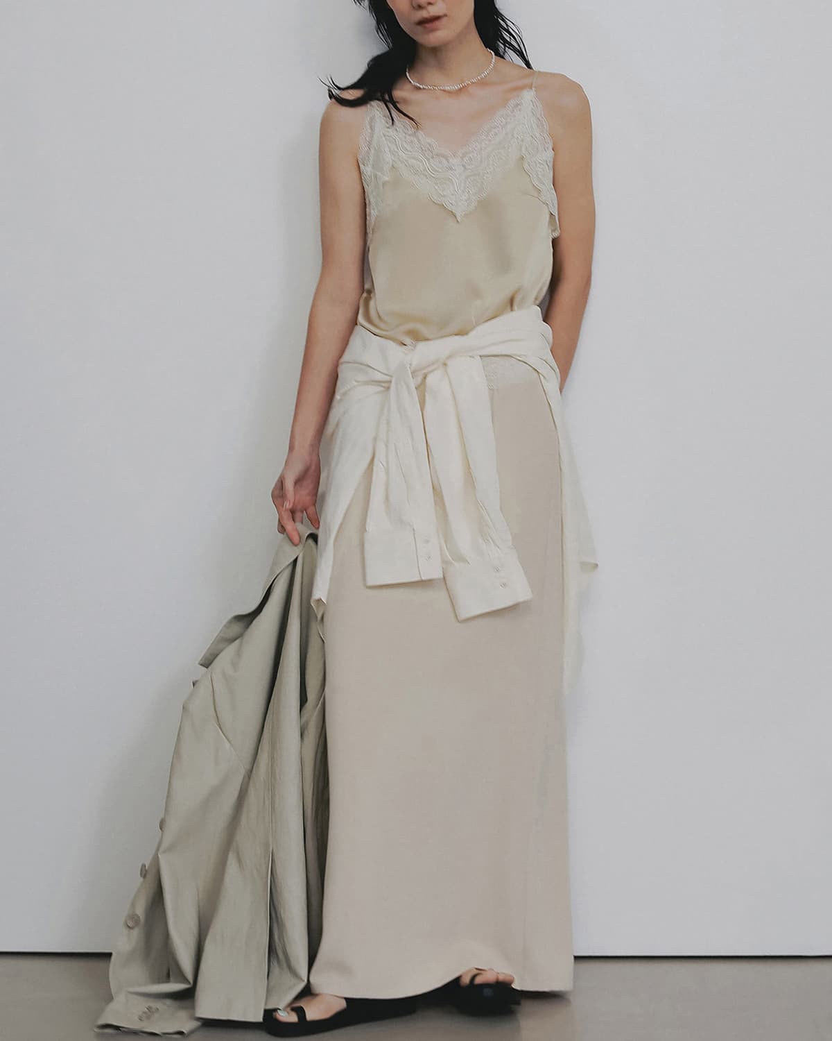 anuke(アンヌーク)サテンレースキャミソール Satin Lace Camisole 62610425