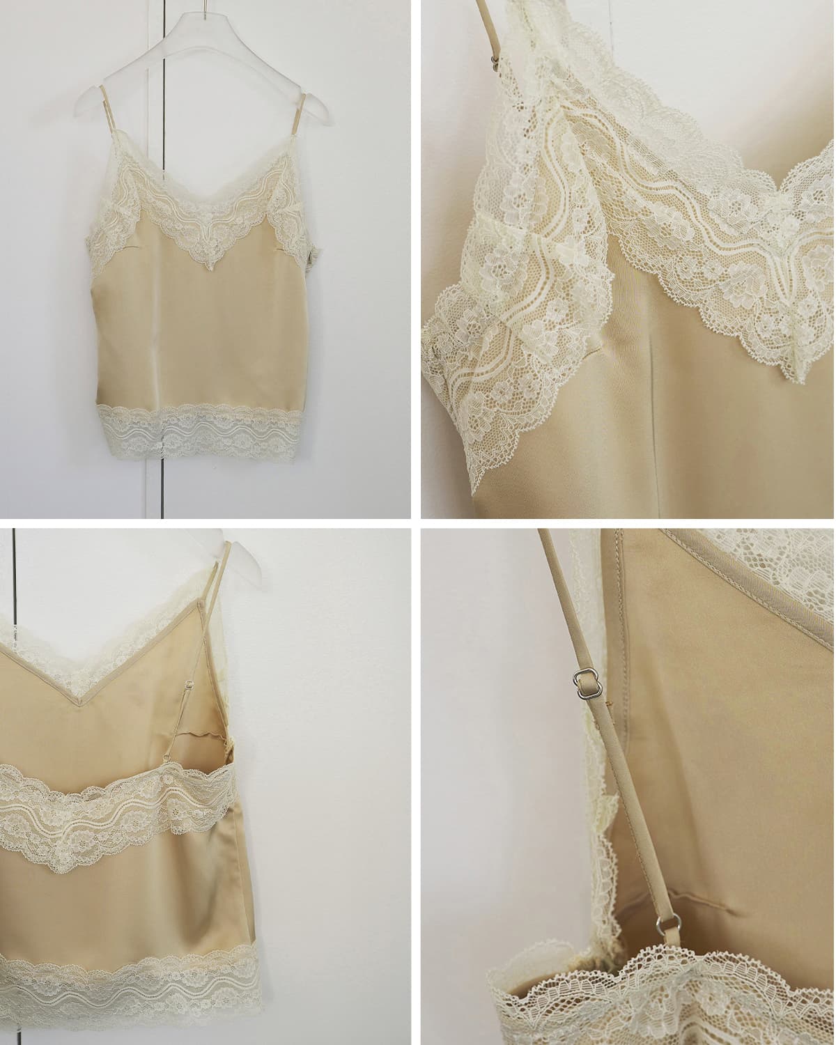 anuke(アンヌーク)サテンレースキャミソール Satin Lace Camisole 62610425