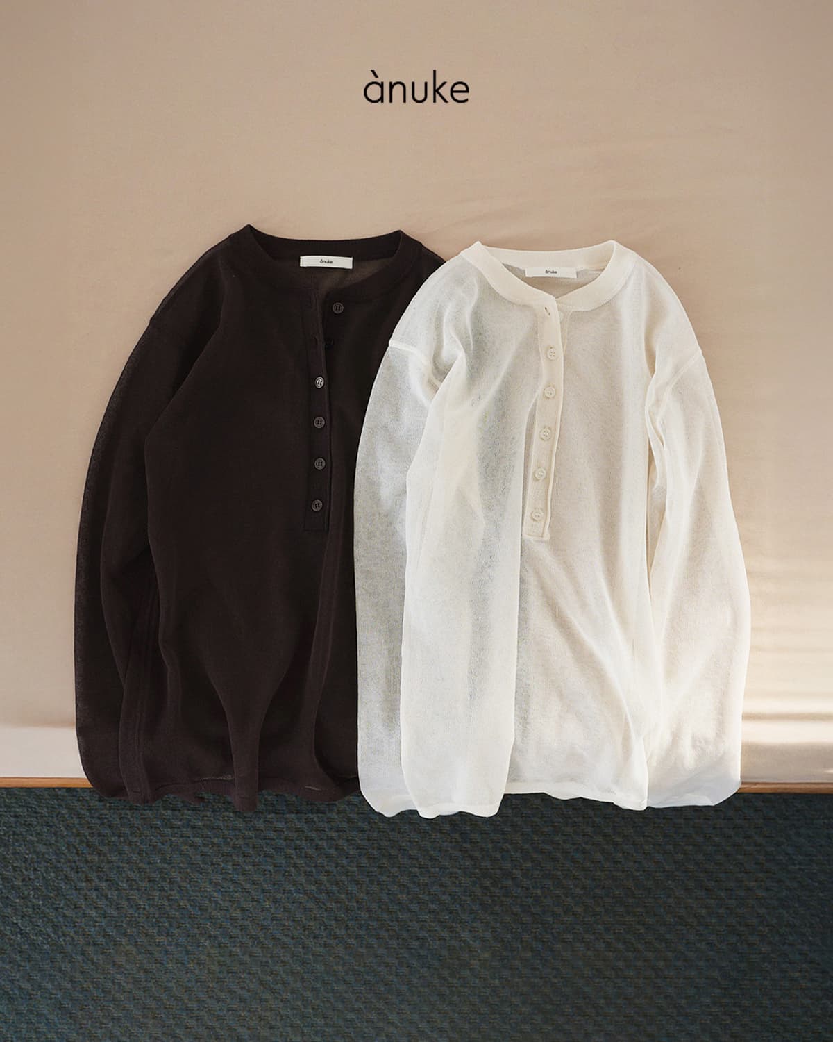 anuke(アンヌーク)シアー ヘンリー ニット 長袖 Sheer Henly Knit62610514